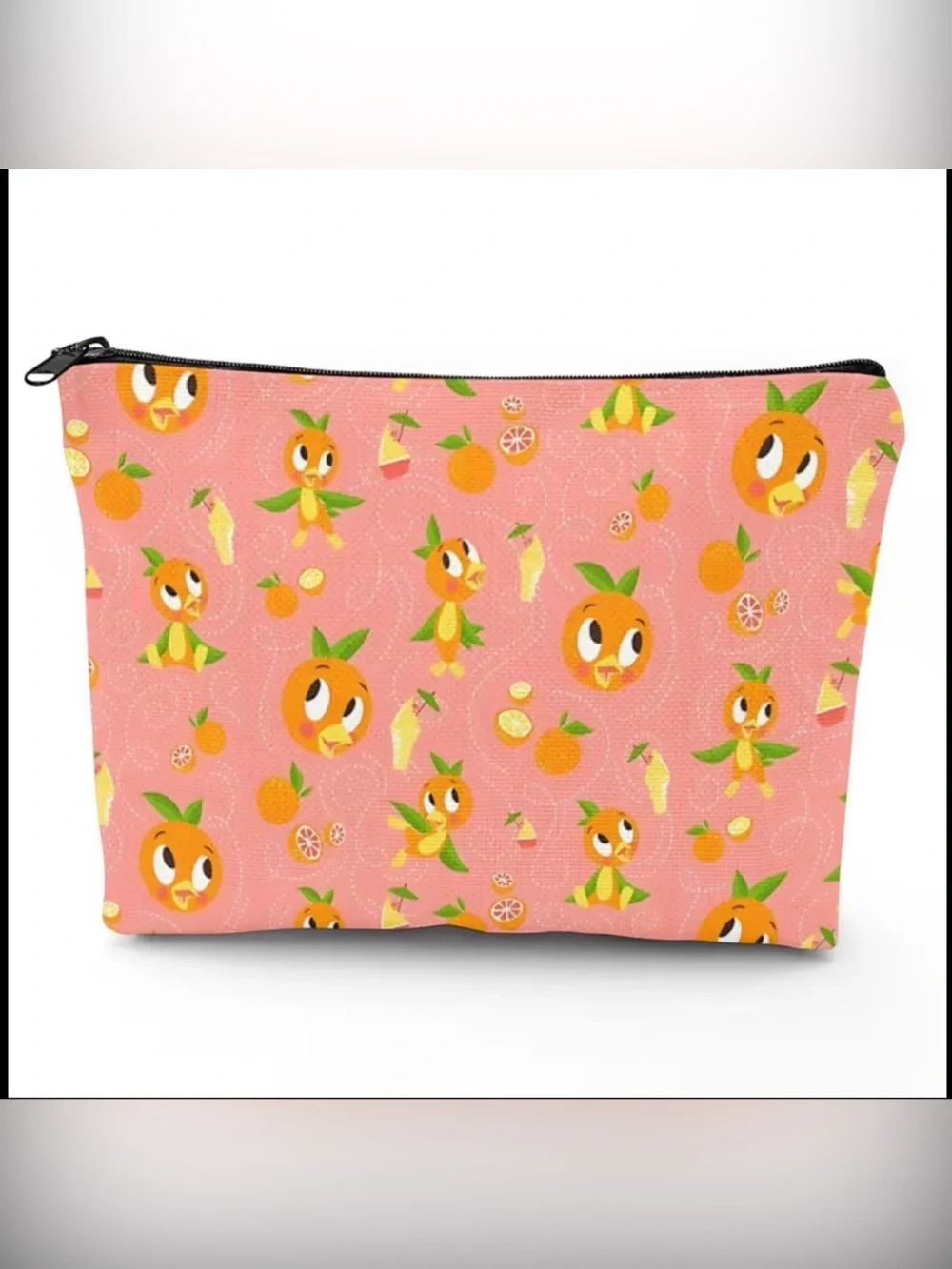 Orange Bird Makeup Bag